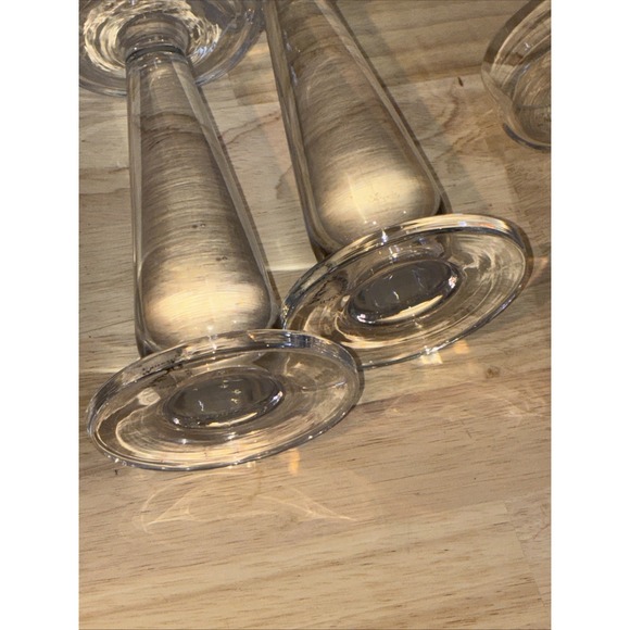 Hand Blown Glass Candleholders Set Of 3 Pillar - Picture 10 of 15